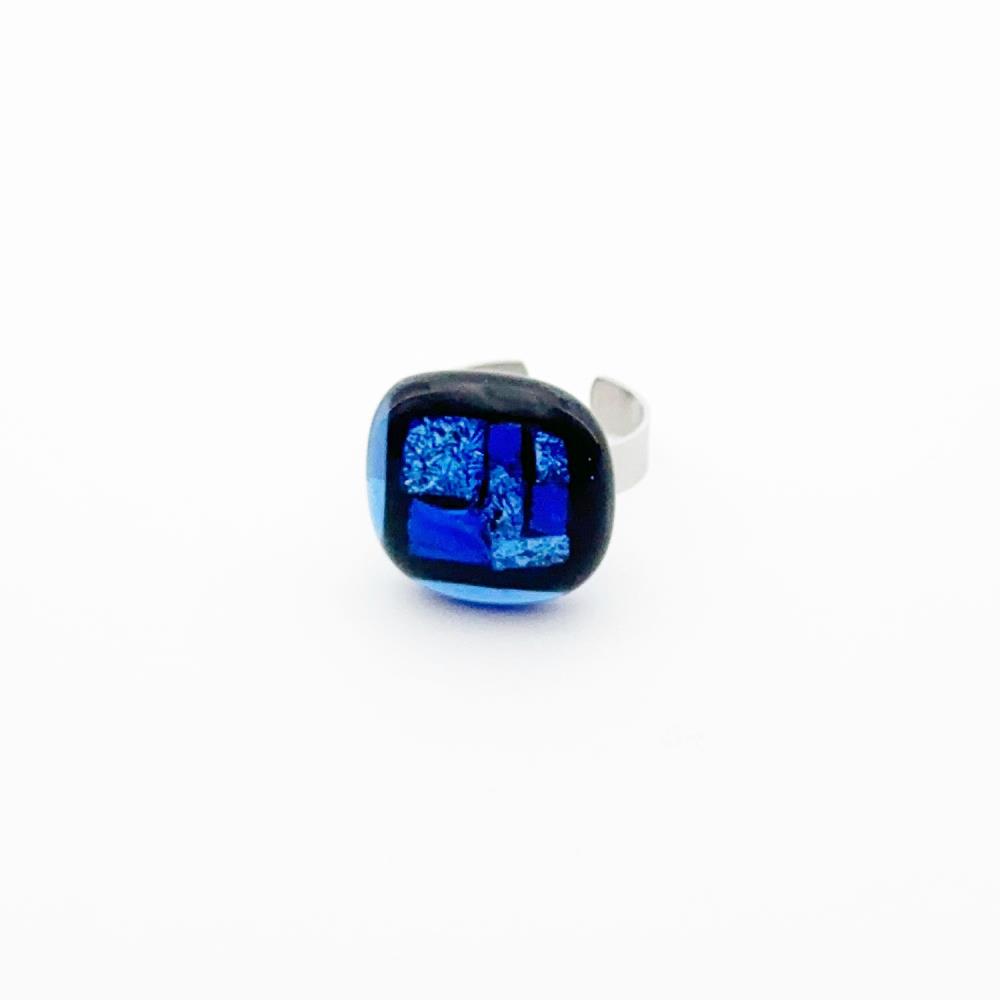 Gentian 2er-Set Armband Glasschmuck + Ring [aquablau]